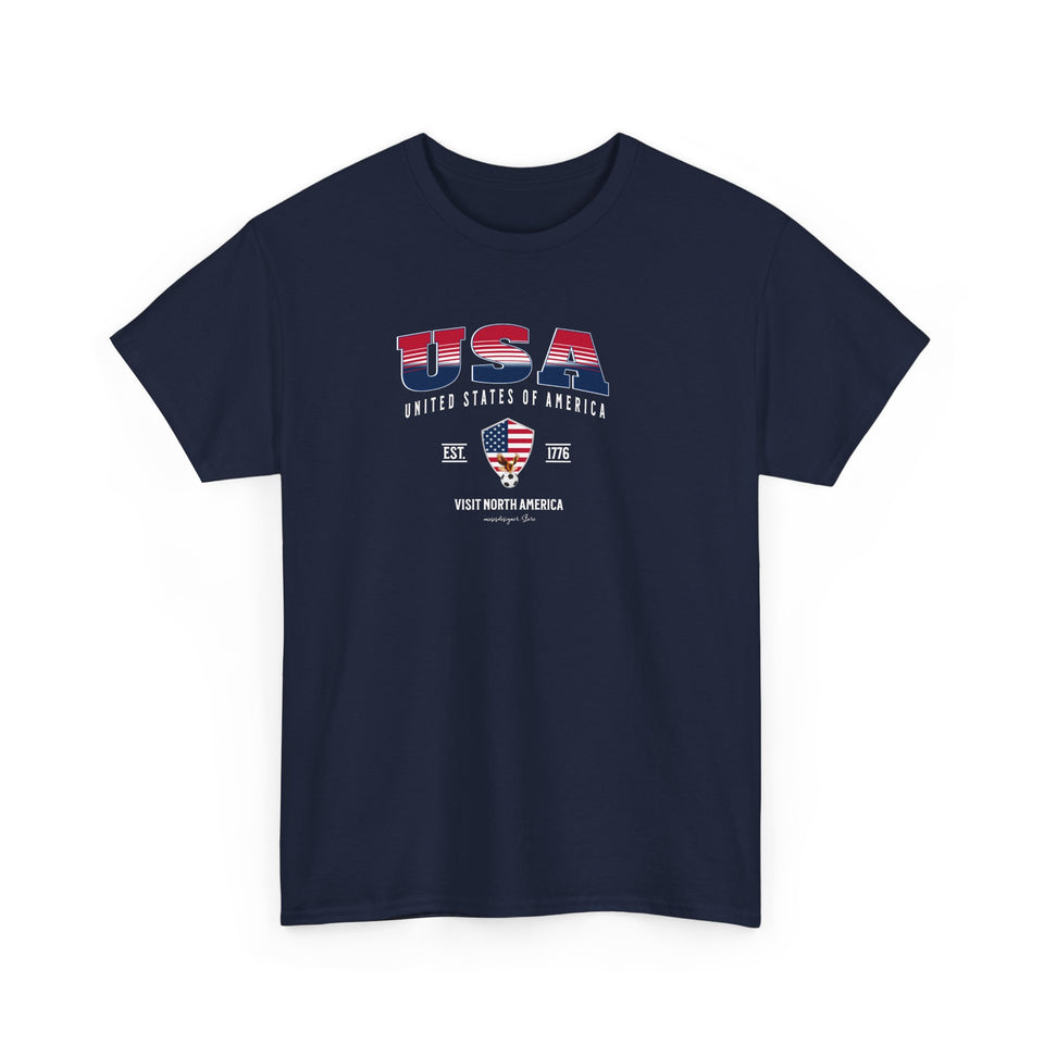 USA Flag Unisex T-Shirt, Tee for Travelers, Students, American Citizens & USA Lovers Patriotic Shirt  United States Gift