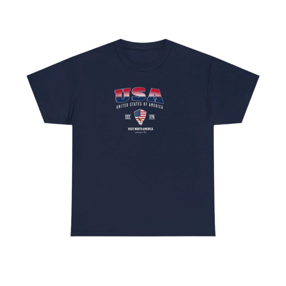 USA Flag Unisex T-Shirt, Tee for Travelers, Students, American Citizens & USA Lovers Patriotic Shirt  United States Gift