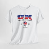 UK Flag Unisex T-Shirt – 100% Cotton Gildan Tee for Travelers, Students, UK Lovers & Football Fans | British Pride Shirt | United Kingdom Gift