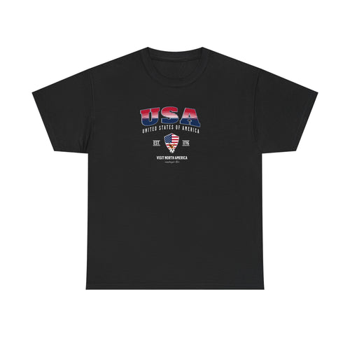 USA Flag Unisex T-Shirt, Tee for Travelers, Students, American Citizens & USA Lovers Patriotic Shirt  United States Gift