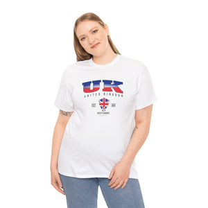 UK Flag Unisex T-Shirt – 100% Cotton Gildan Tee for Travelers, Students, UK Lovers & Football Fans | British Pride Shirt | United Kingdom Gift