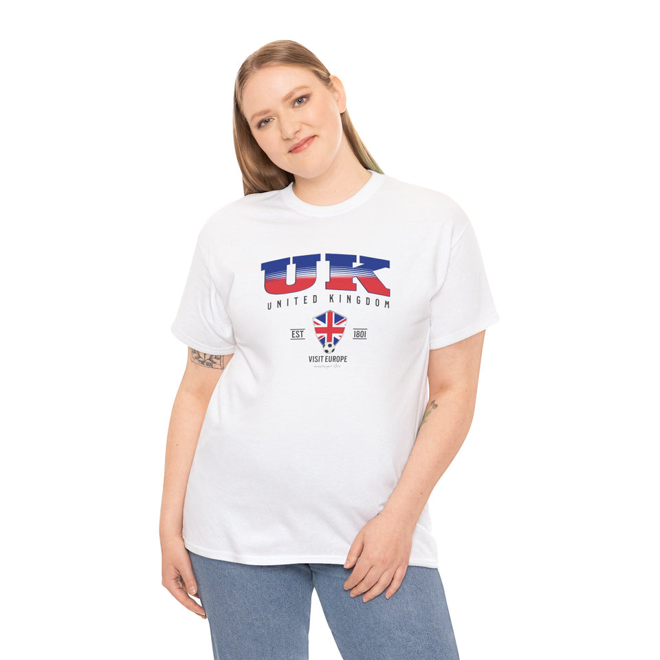 UK Flag Unisex T-Shirt – 100% Cotton Gildan Tee for Travelers, Students, UK Lovers & Football Fans | British Pride Shirt | United Kingdom Gift