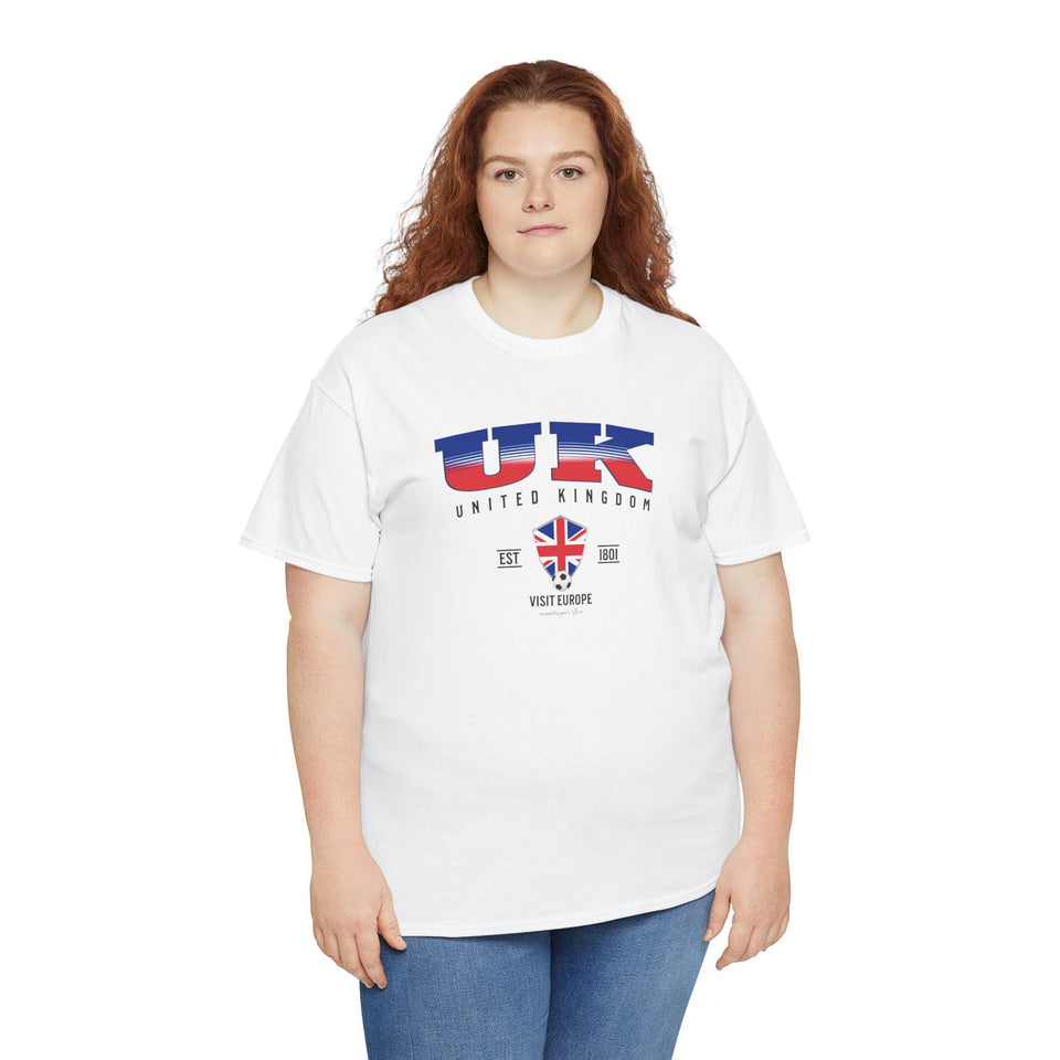 UK Flag Unisex T-Shirt – 100% Cotton Gildan Tee for Travelers, Students, UK Lovers & Football Fans | British Pride Shirt | United Kingdom Gift