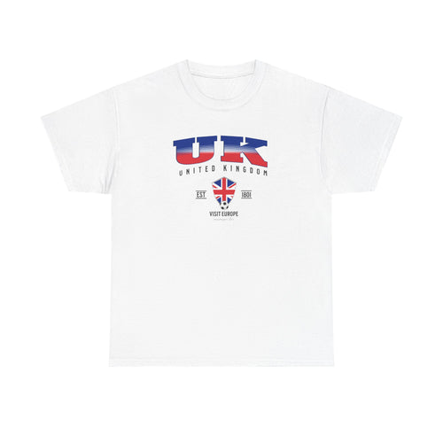 UK Flag Unisex T-Shirt – 100% Cotton Gildan Tee for Travelers, Students, UK Lovers & Football Fans | British Pride Shirt | United Kingdom Gift