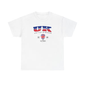 UK Flag Unisex T-Shirt – 100% Cotton Gildan Tee for Travelers, Students, UK Lovers & Football Fans | British Pride Shirt | United Kingdom Gift