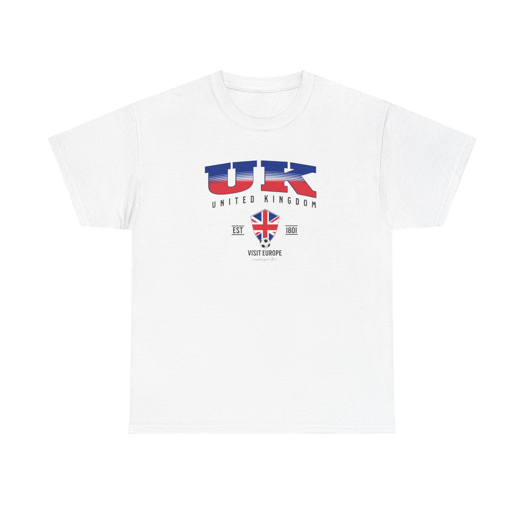 UK Flag Unisex T-Shirt – 100% Cotton Gildan Tee for Travelers, Students, UK Lovers & Football Fans | British Pride Shirt | United Kingdom Gift