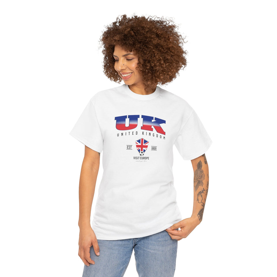 UK Flag Unisex T-Shirt – 100% Cotton Gildan Tee for Travelers, Students, UK Lovers & Football Fans | British Pride Shirt | United Kingdom Gift