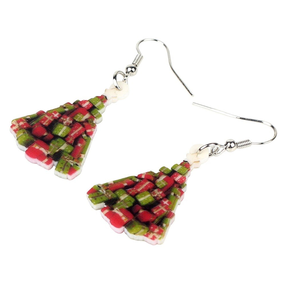 Christmas A Pile Of Gift  Earrings Drop Dangle