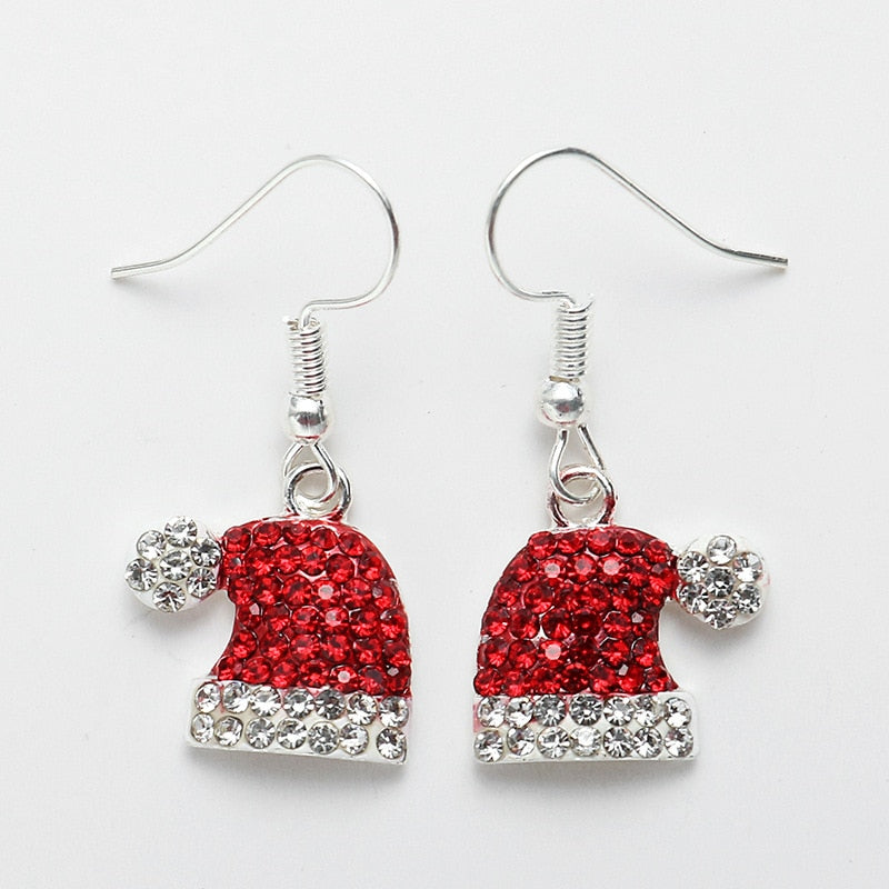 Christmas Hat Tree Earrings