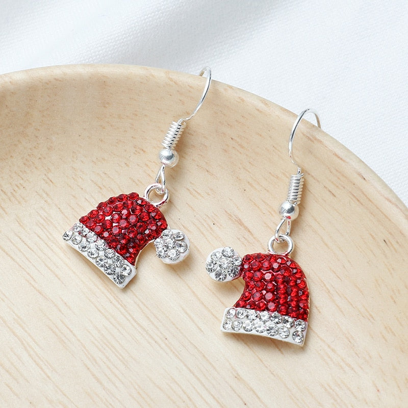 Christmas Hat Tree Earrings