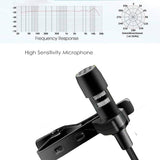 1.5m Mini Portable Lavalier Microphone Condenser Clip-on Lapel Mic Wired Mikrofo/Microfon for Phone for Laptop PC