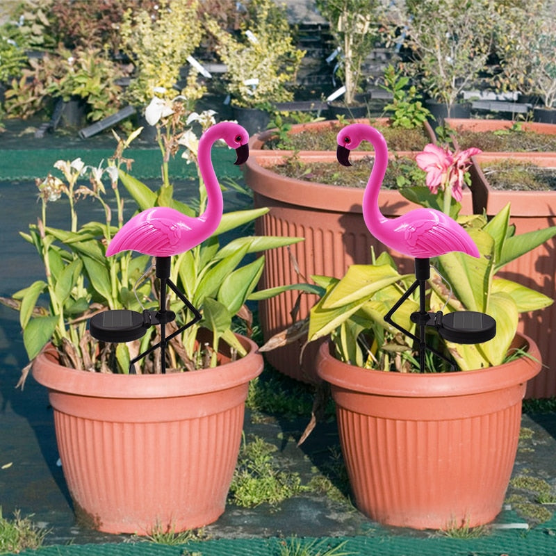 LED Solar Flamingo Stake Light