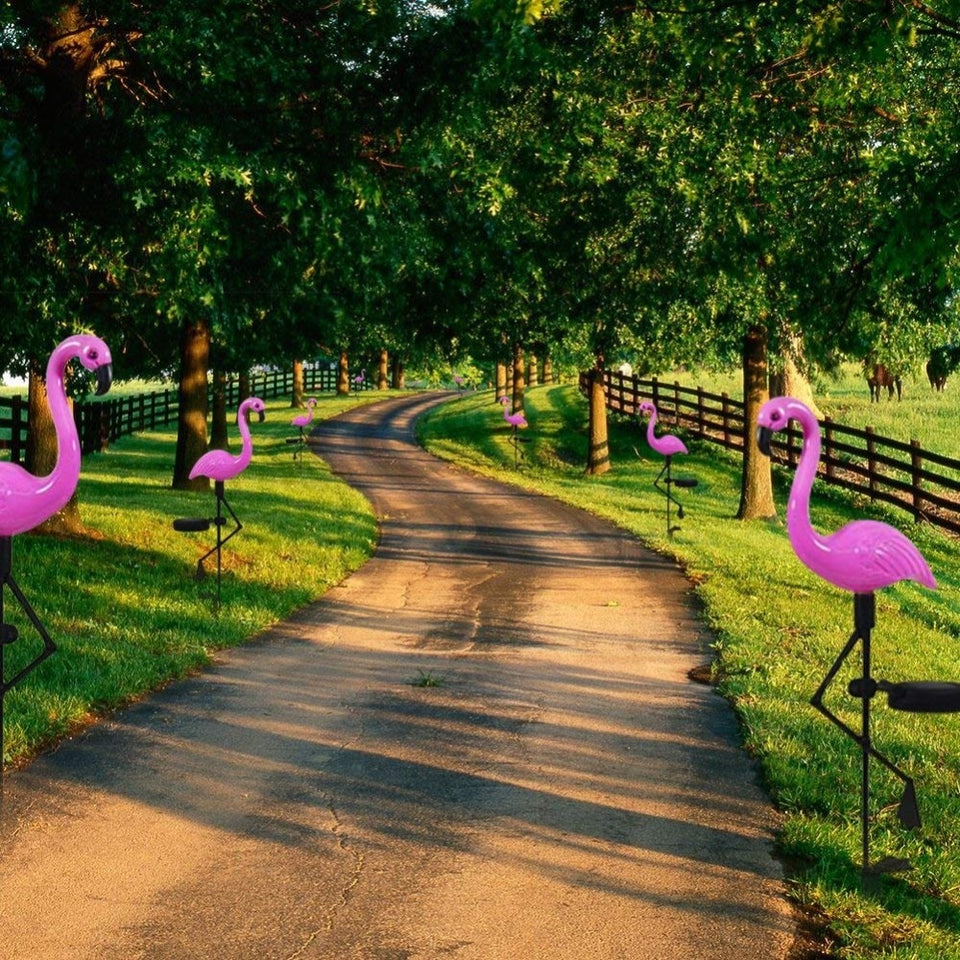 LED Solar Flamingo Stake Light