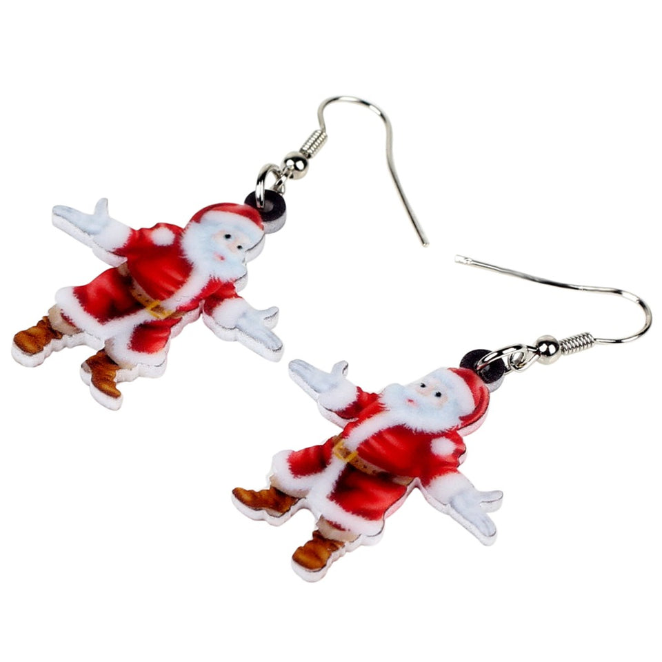Christmas Happy Santa Claus Father Earrings