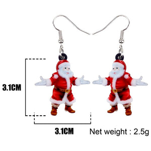 Christmas Happy Santa Claus Father Earrings