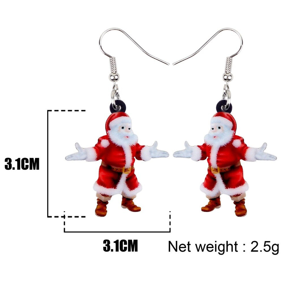 Christmas Happy Santa Claus Father Earrings