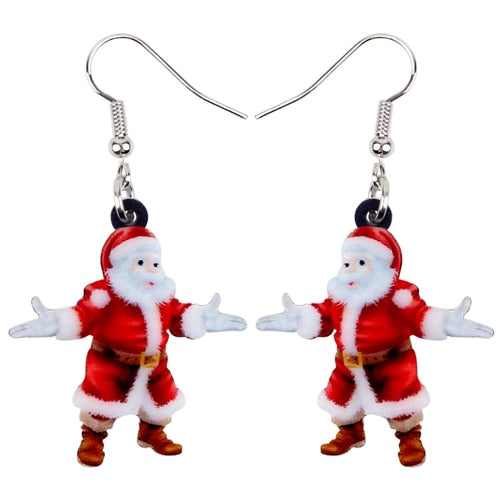 Christmas Happy Santa Claus Father Earrings