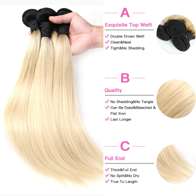 Honey Blonde Brazilian Straight Hair