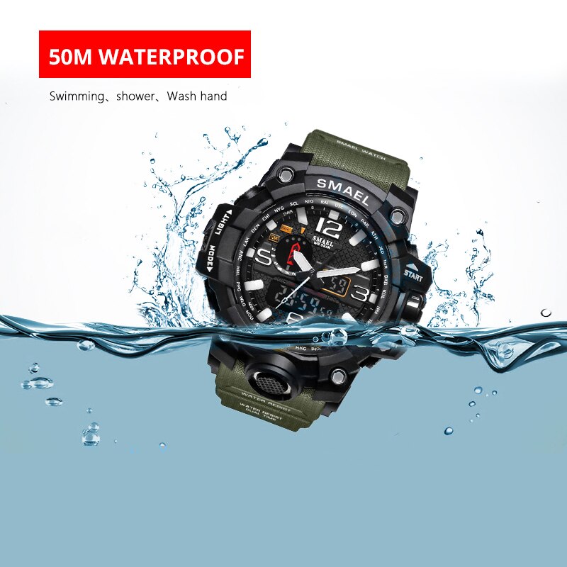 Waterproof LED Quartz Sport Watch