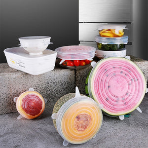 6 PCs Reusable Food Wrap Covers