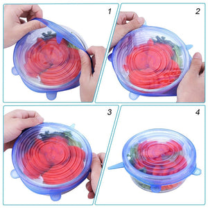 6 PCs Reusable Food Wrap Covers